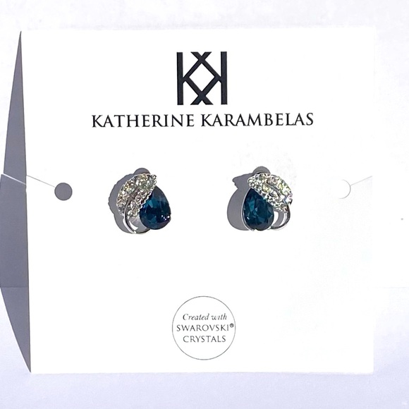 Katherine Karambelas Luxury Earrings Swarovski Crystals Timeless Party Gift Glam - Picture 3 of 6